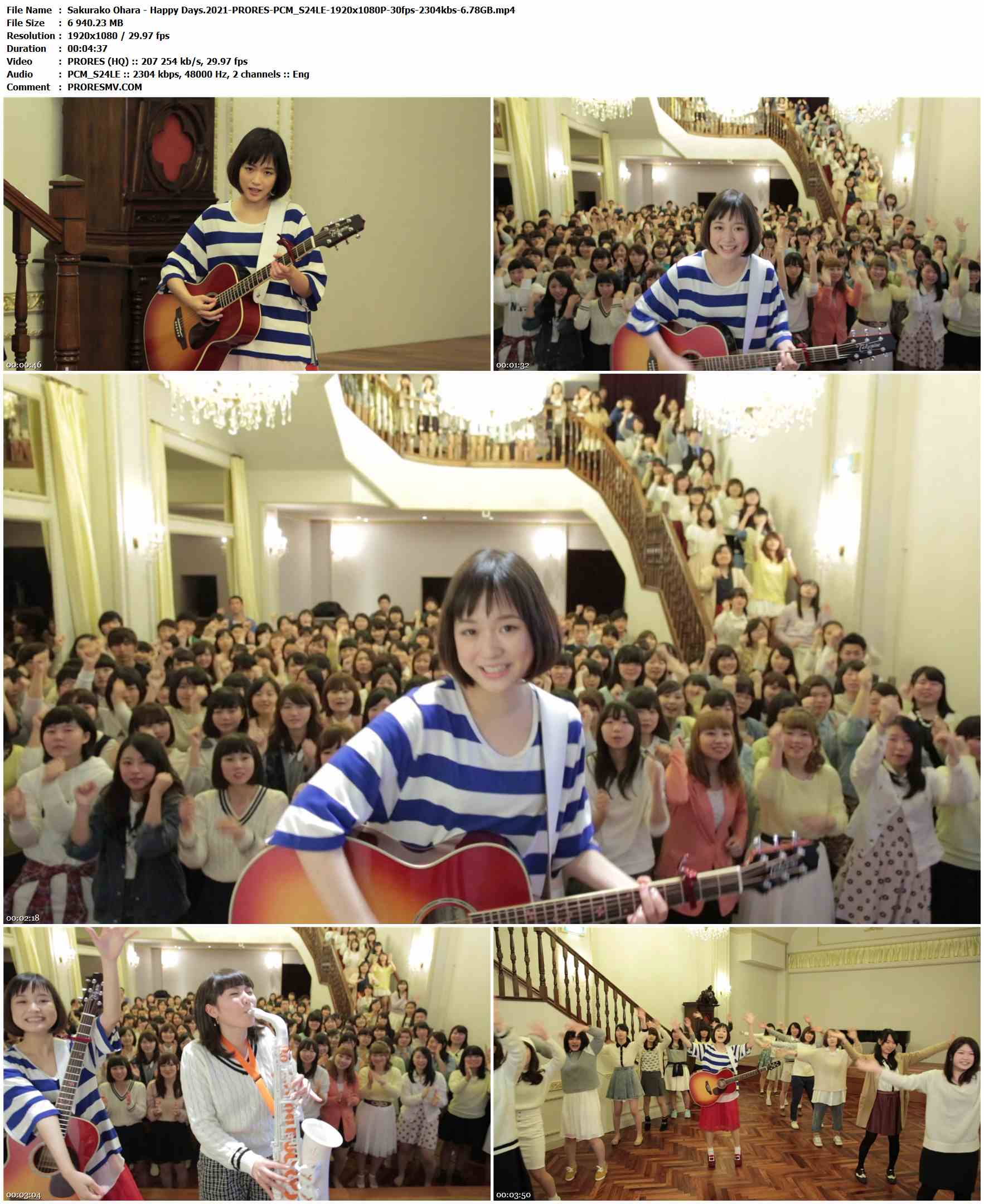 Sakurako Ohara - Happy Days.2021-PRORES-PCM_S24LE-1920x1080P-30fps-2304kbs-6.78GB官方MV_高清MV
